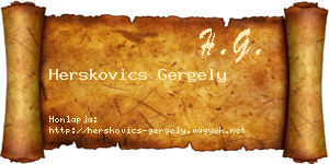 Herskovics Gergely névjegykártya